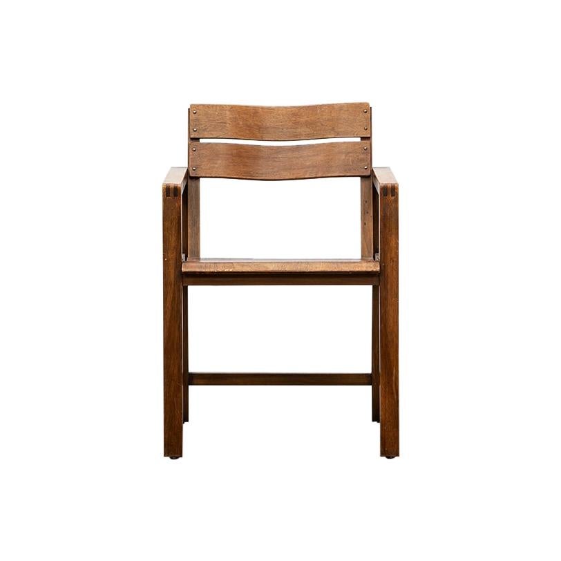 1920s Brown Beech Single Chair by Erich Dieckmann 'd' For Sale
