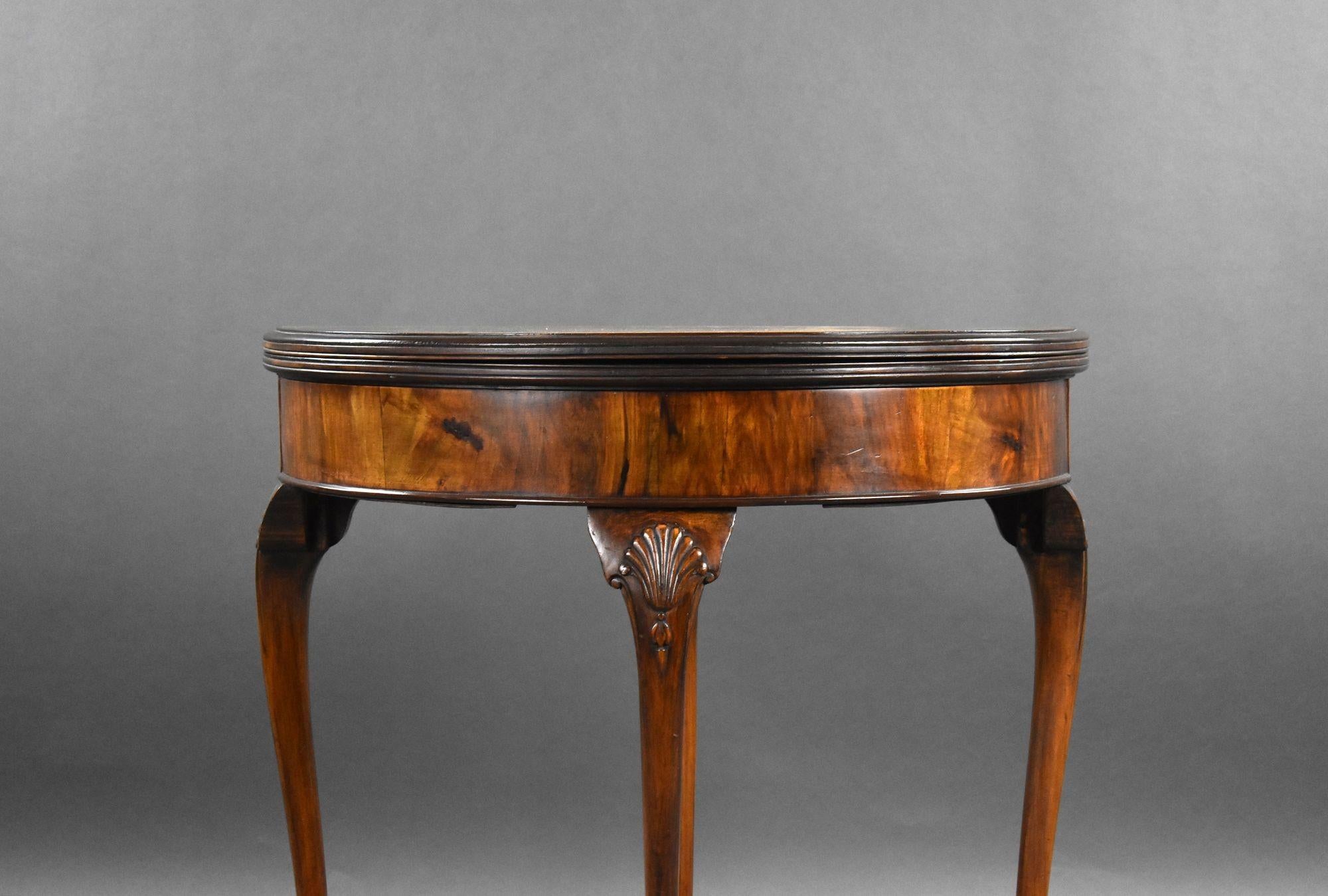 Mid-20th Century 1920s Burr Walnut Card Table For Sale