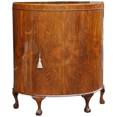 Antique 1920s Burr Walnut Cocktail Cabinet