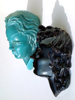 1920er Jahre von De Salvo für Casa Dell'Arte Albisola Keramik Art Deco Paar Figuren