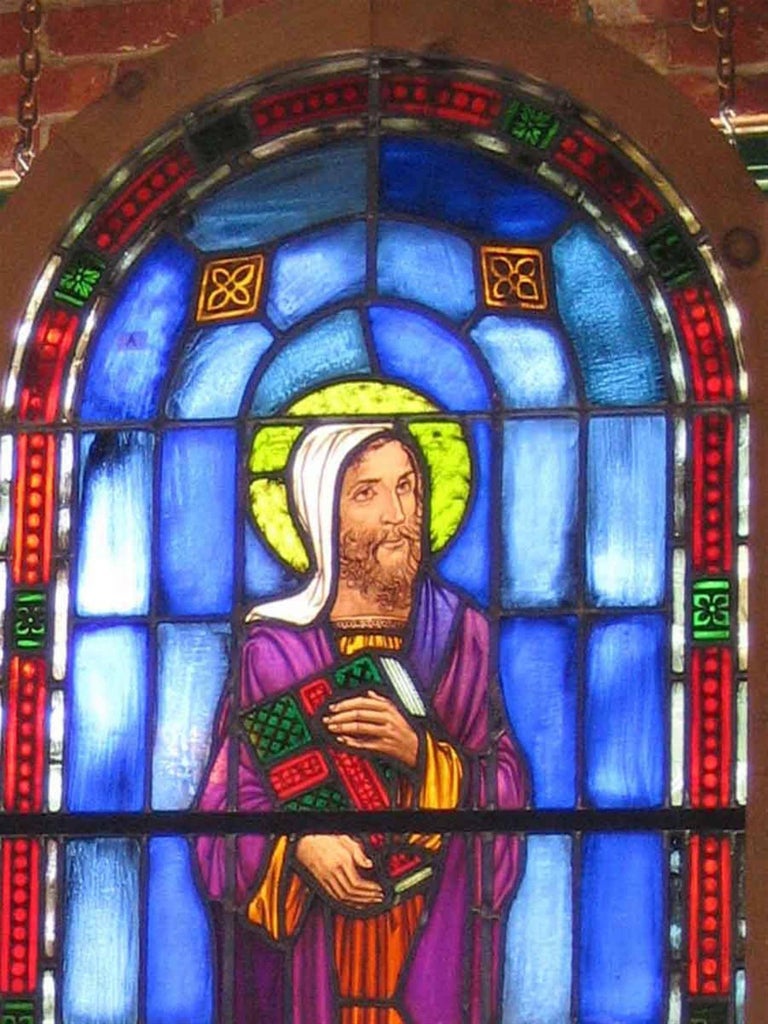 1920s Byzantine Style Stained Glass of the Apostle John For Sale at 1stDibs