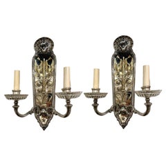 Antique 1920's Caldwell American Empire Sconces with Bronze Eagles 