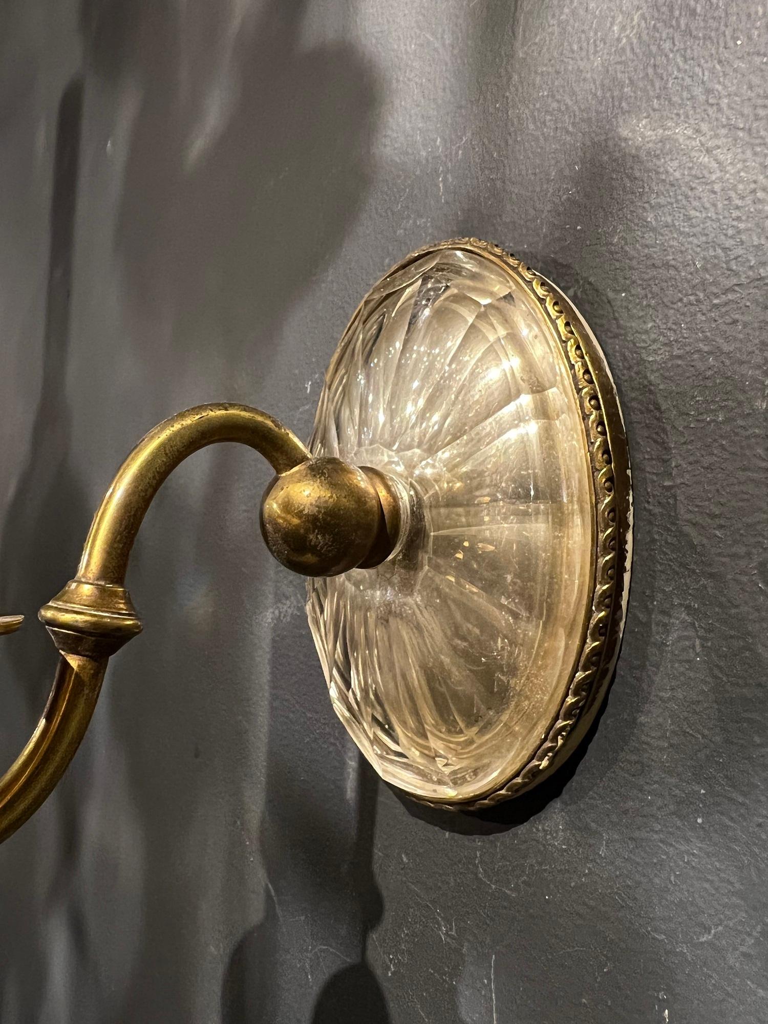 1920s Caldwell Bronze and Glass Sconces with one light In Good Condition In New York, NY