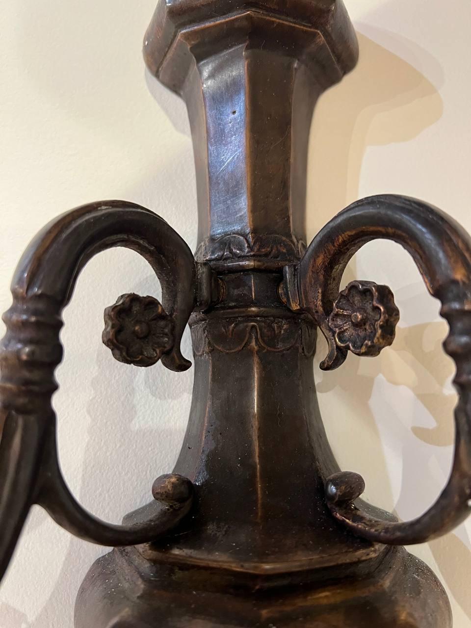 Engraved 1920s Caldwell Bronze Brown Sconces For Sale