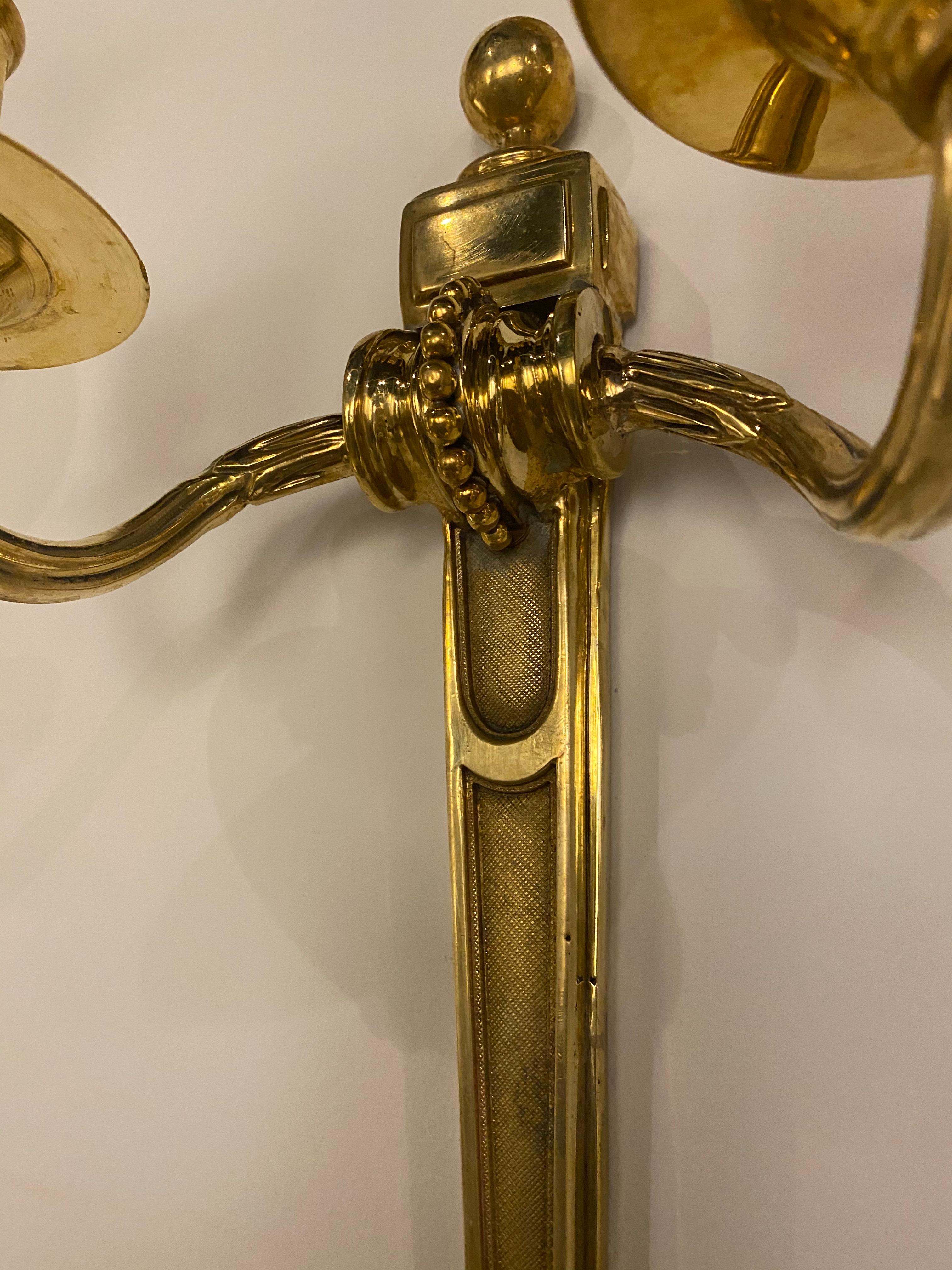 American Classical 1920s Caldwell Bronze Sconces