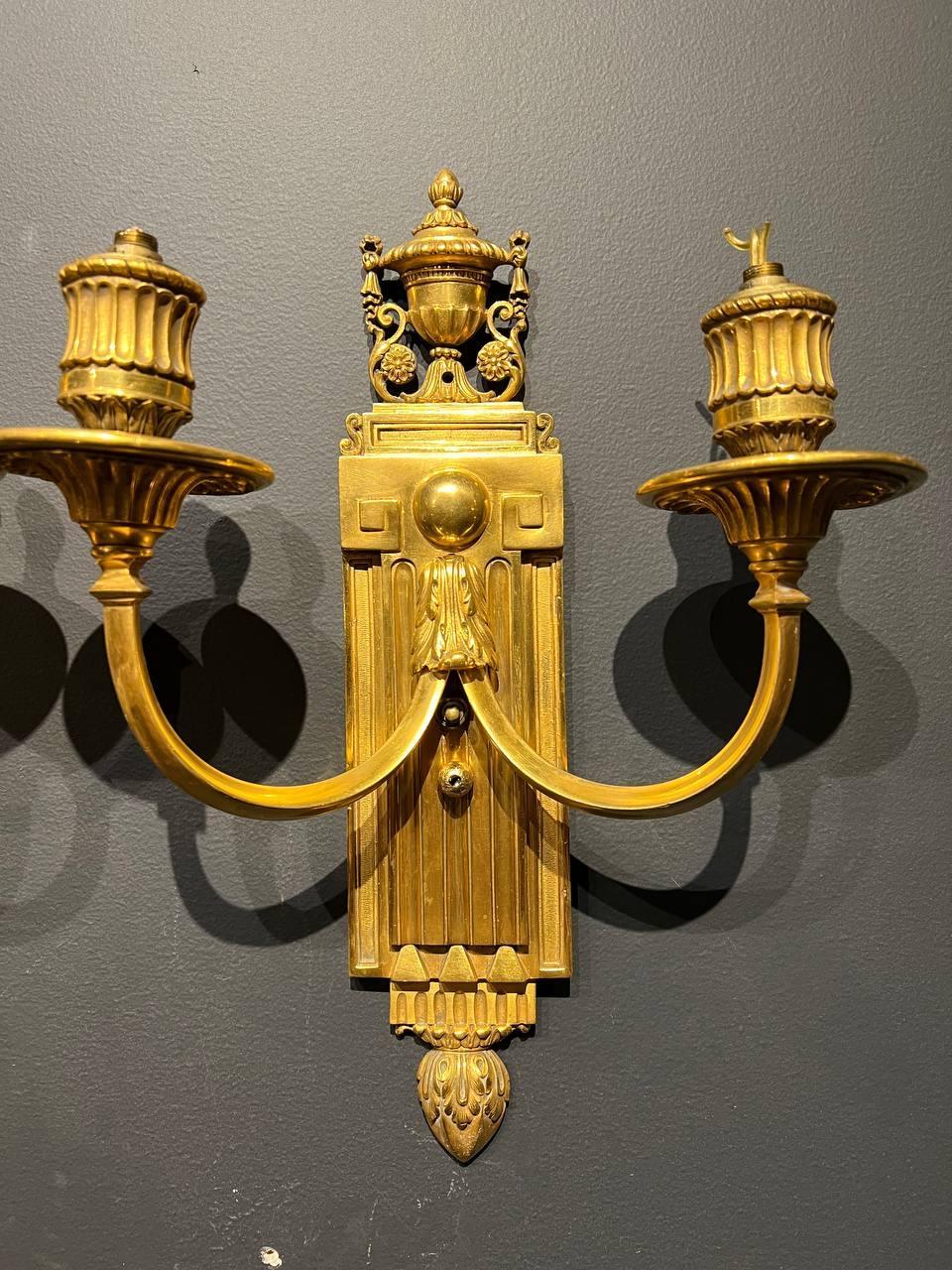 Engraved 1920’s Caldwell Bronze Sconces 