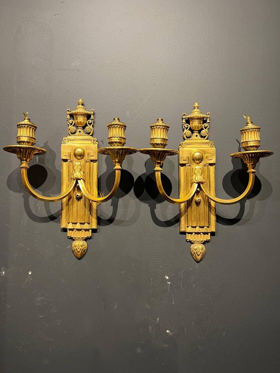 1920’s Caldwell Bronze Sconces  In Good Condition In New York, NY