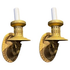 1920's Caldwell Bronze One Light Sconces