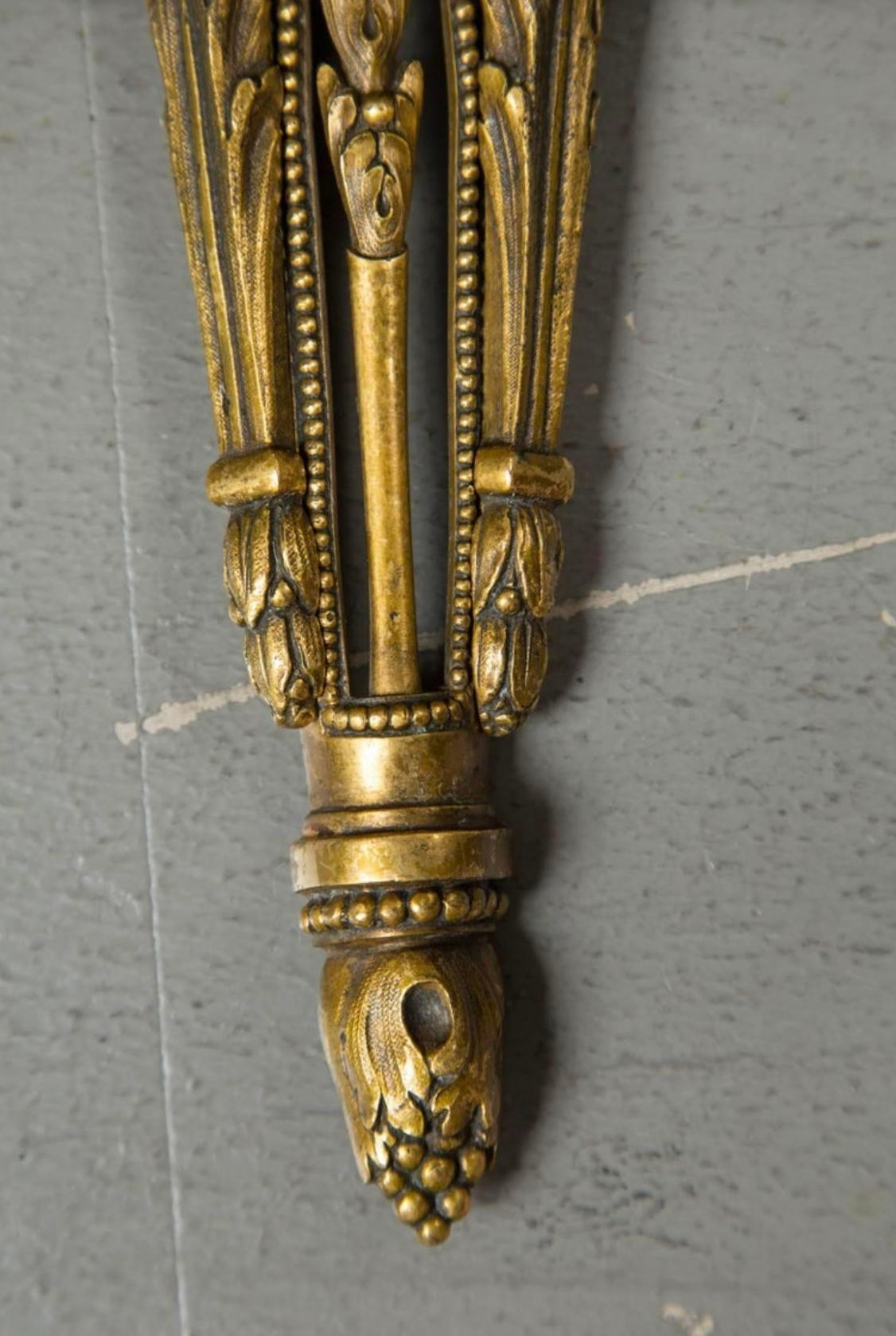 American Classical 1920’s Caldwell Double Arm Gilt Bronze Sconces For Sale