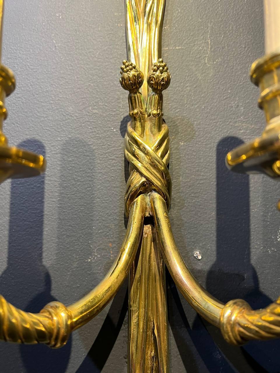 American 1920's Caldwell Gild Bronze Sconces For Sale