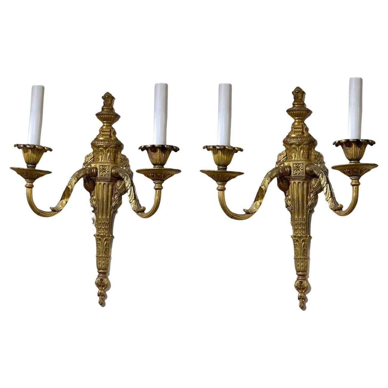 1920's Caldwell Gilt Bronze Empire Style Sconces