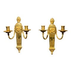 Antique 1920s Caldwell Gilt Bronze Sconces