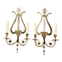 1920’s Caldwell Lire Shaped Sconces