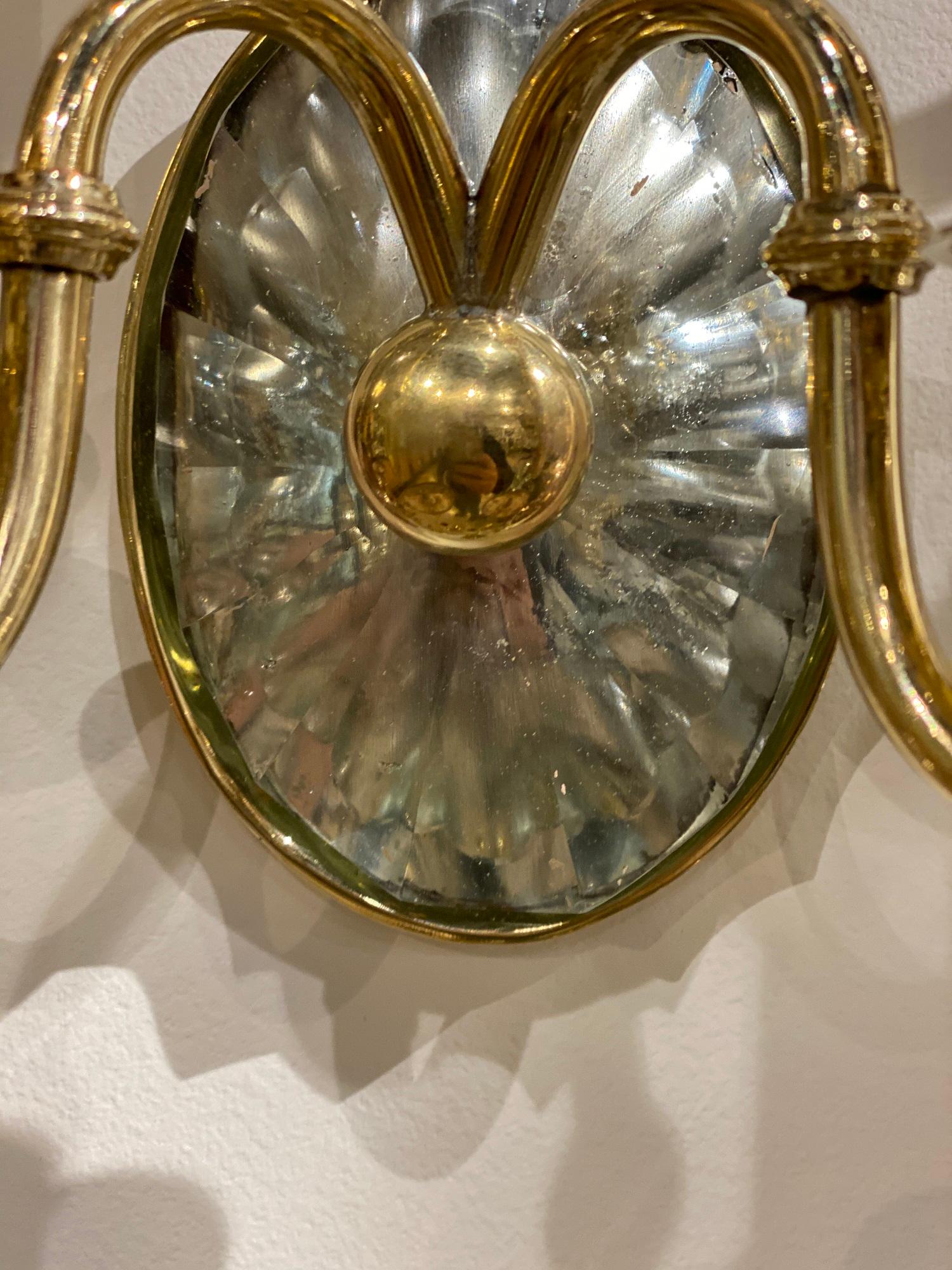 American Classical 1920’s Caldwell Mirror Sconces  For Sale