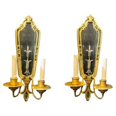 1920's Caldwell Mirrored Backplate Sconces