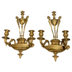 1920s Caldwell Neoclassic Bronze Sconces