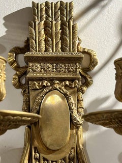 1920s Caldwell Neoclassical Gilt Bronze Sconces