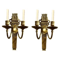 1920s Caldwell Neoclassical Gilt Bronze Sconces