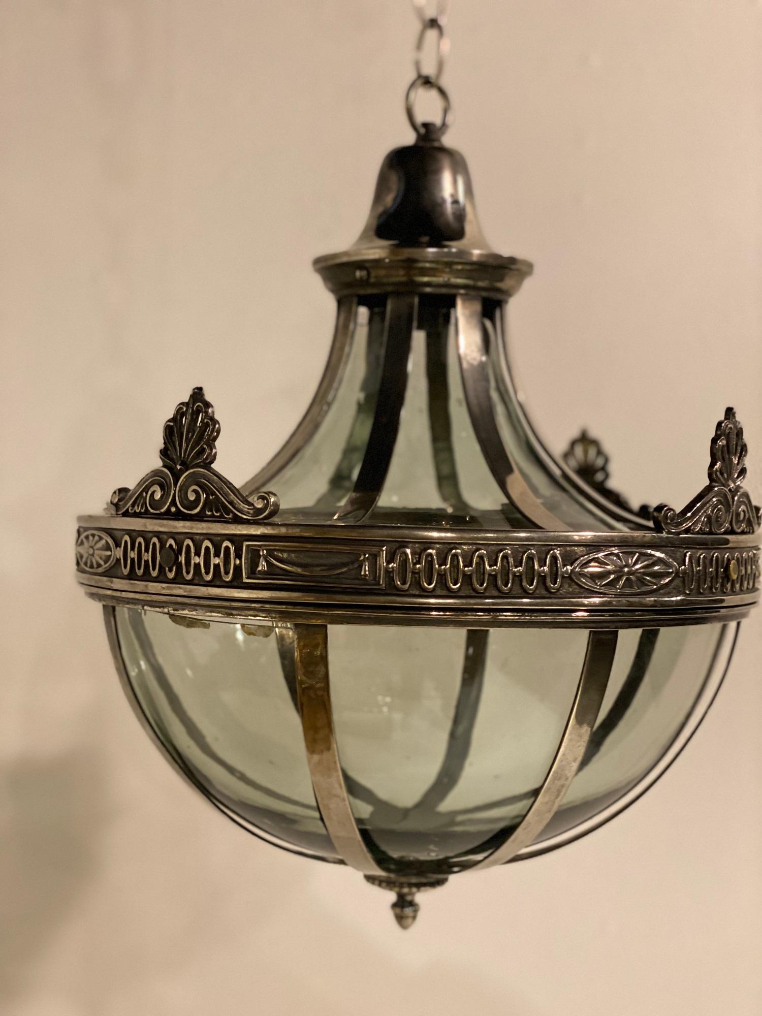 Neoclassical 1920s Caldwell Nickel Plated Light Fixture For Sale