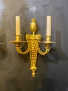 1920's Neoclassic Caldwell Gilt Bronze sconces