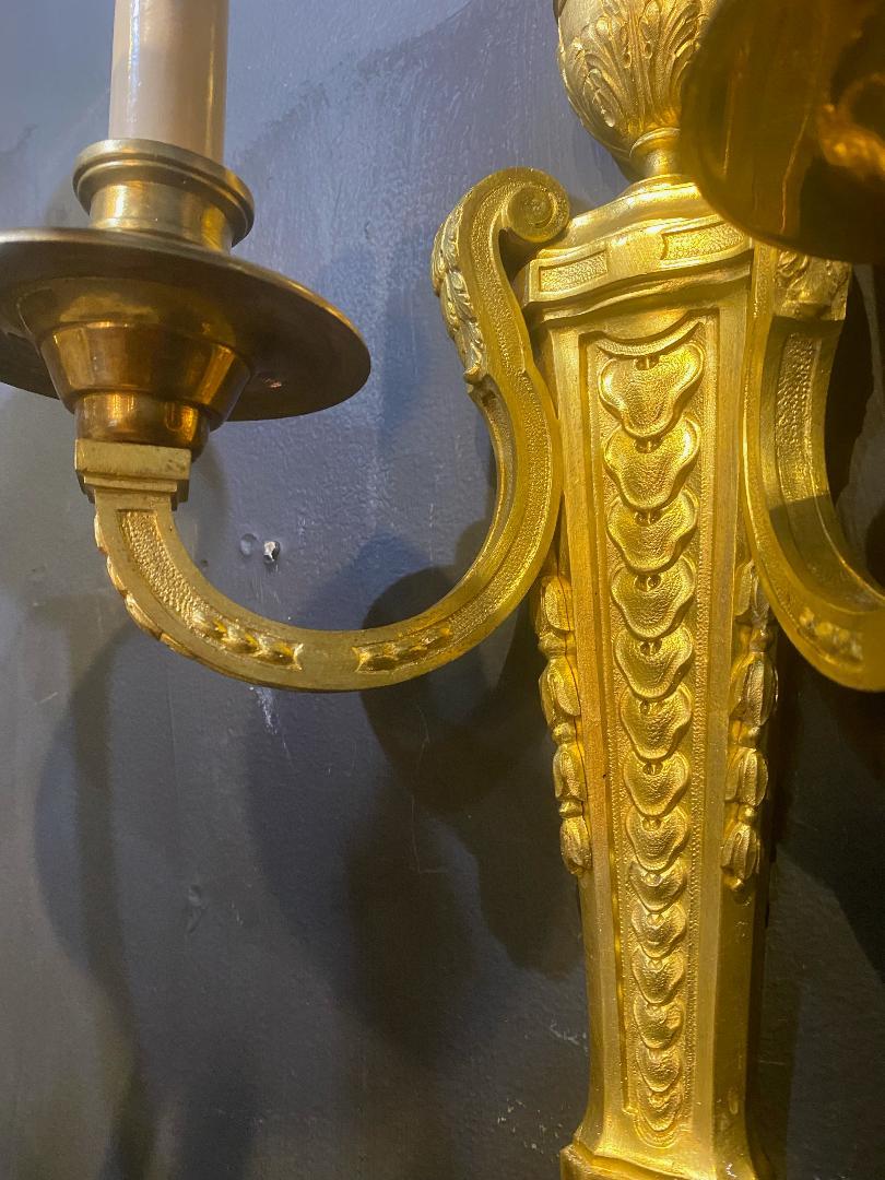 Neoclassical 1920's Neoclassic Caldwell Gilt Bronze sconces For Sale