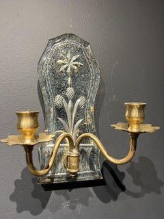 1920's Caldwell Sconces with Etched Mirror