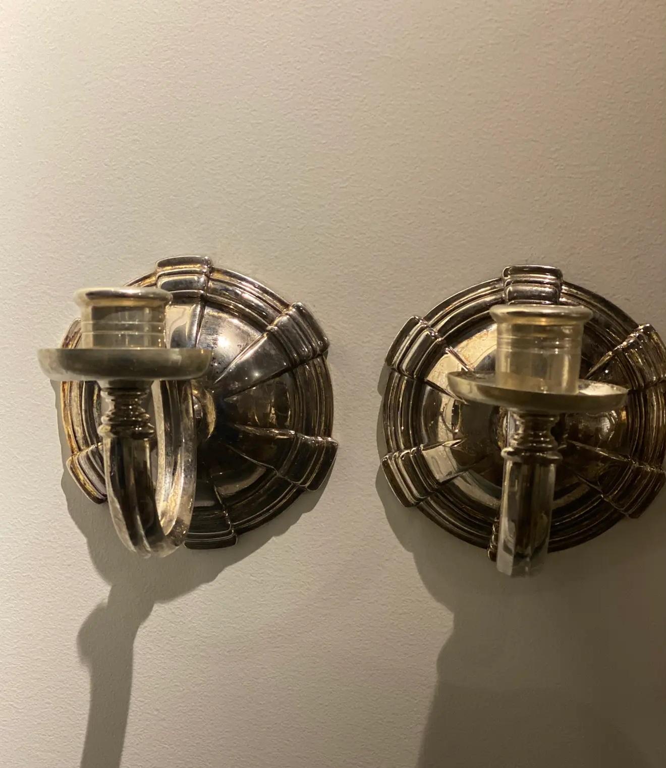 Classico americano Lampada Caldwell a una luce placcata in argento del 1920 in vendita