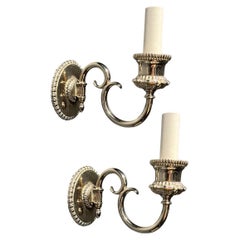 1920's Caldwell silver plated one light sconces