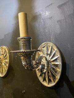 Lampada Caldwell a una luce placcata in argento del 1920