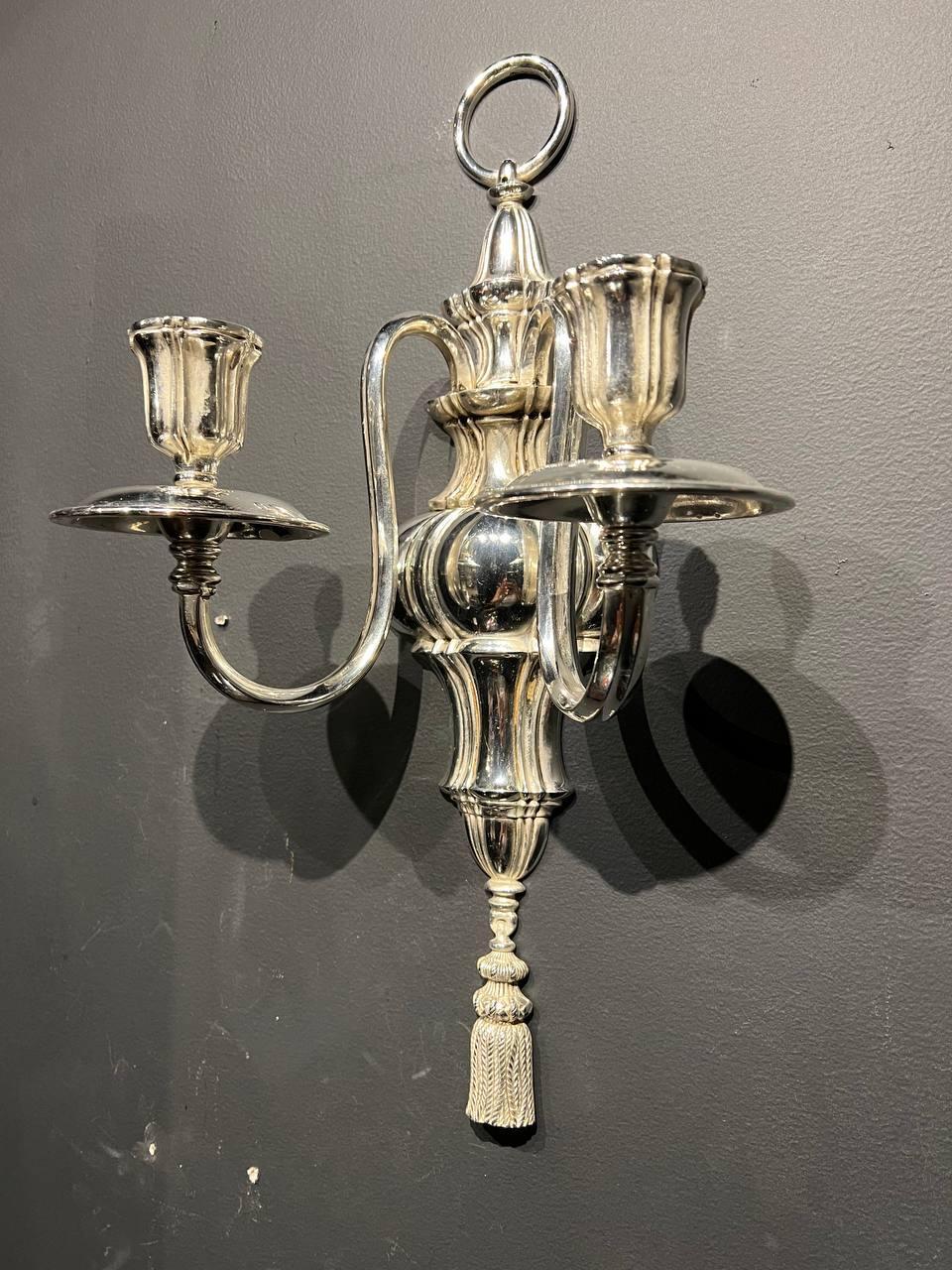 American 1920’s Caldwell silver plated Sconces For Sale