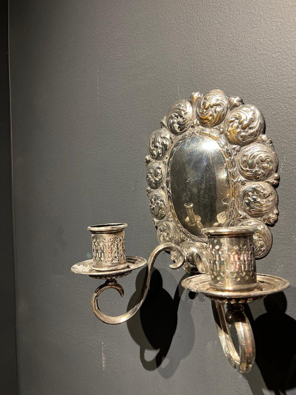American Classical 1920s Caldwell Silver Plated Sconces For Sale