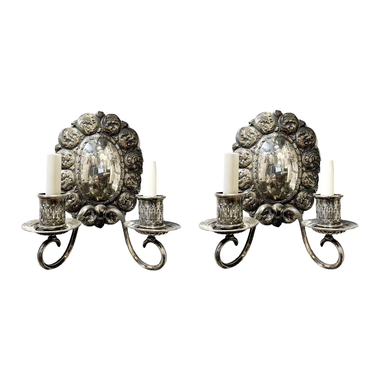 1920s Caldwell Silver Plated Sconces