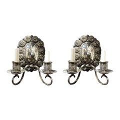 Antique 1920s Caldwell Silver Plated Sconces