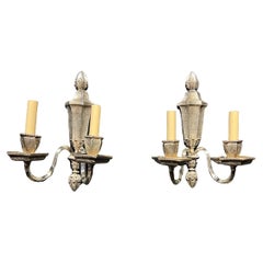 Pair of Caldwell Silver Plated Sconces, Circa 1920s