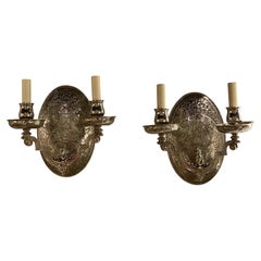 Pair of Caldwell Silver Plated Sconces, Circa 1920s
