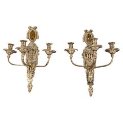 Antique 1920's Caldwell Silver Plated Sconces