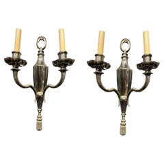 Antique 1920's Caldwell Silver Plated Sconces