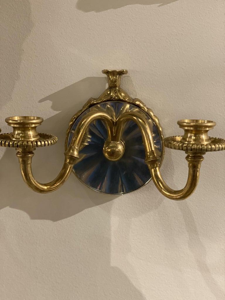 Apliques con espejo pequeño Caldwell de 1920 con 2 luces Estadounidense en venta
