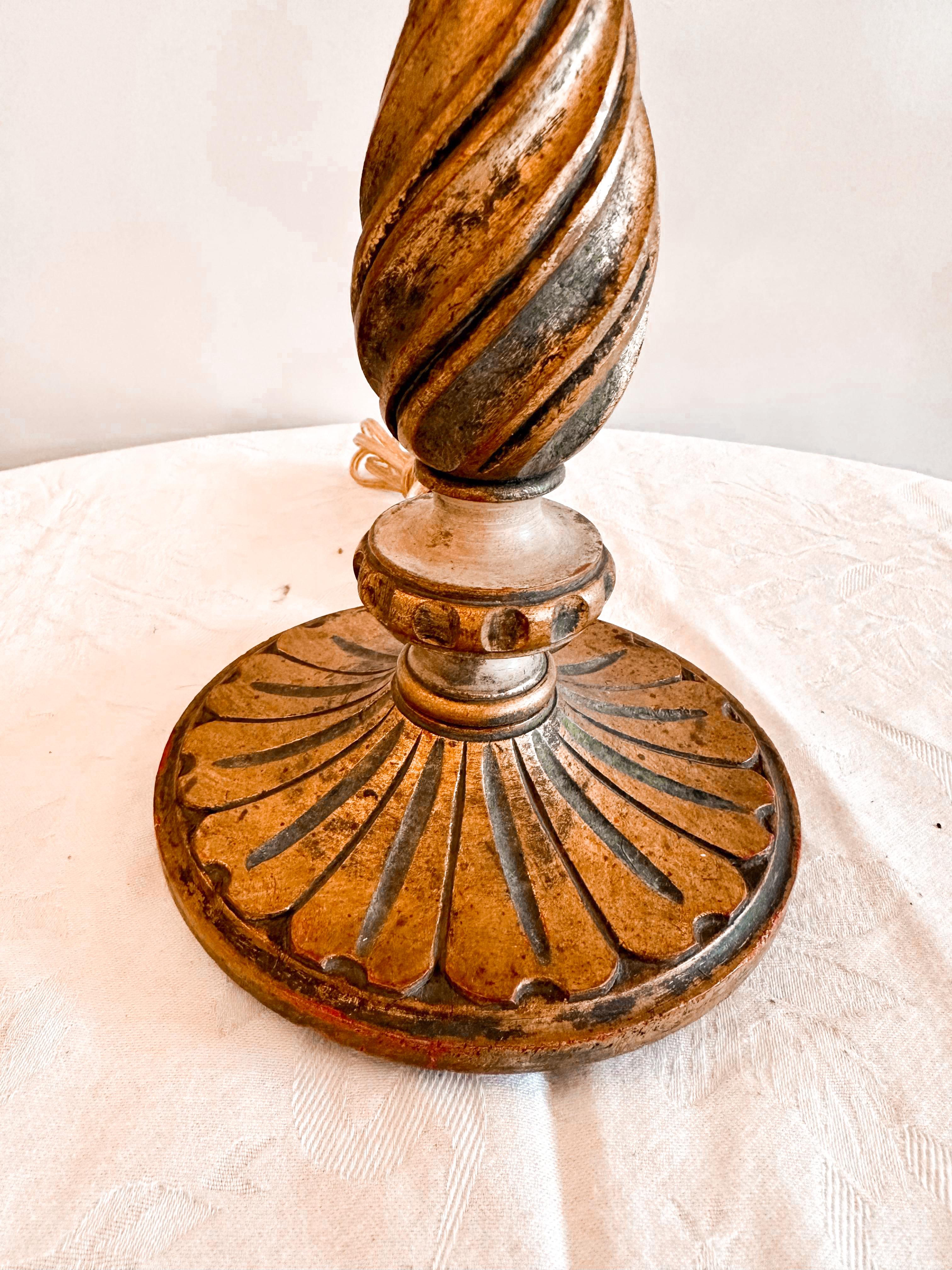 Early 20th Century 1920's Candlestick Lamp w/Shade For Sale