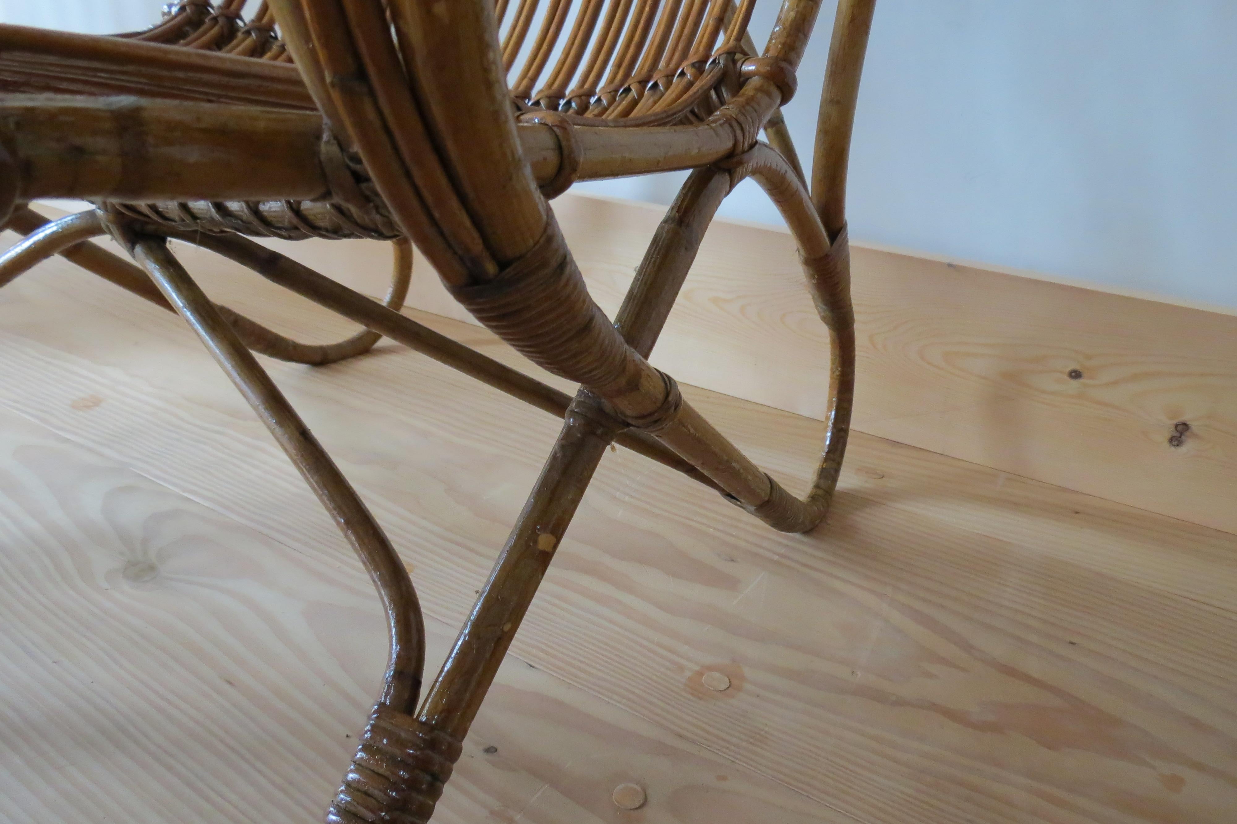 1920s Cane and Bamboo Lounge Chair 8