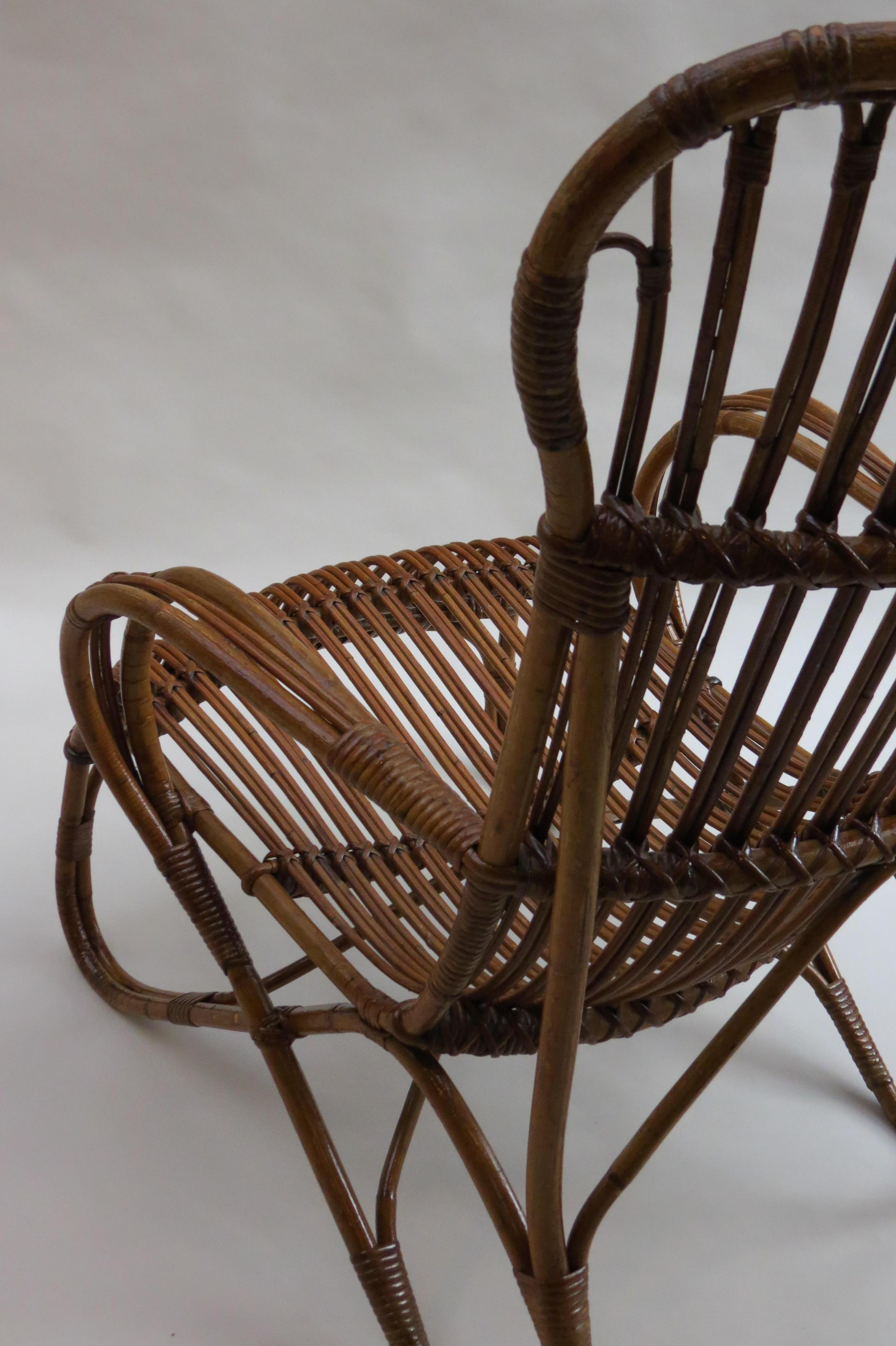 1920s Cane and Rattan Lounge Chair No 2 4