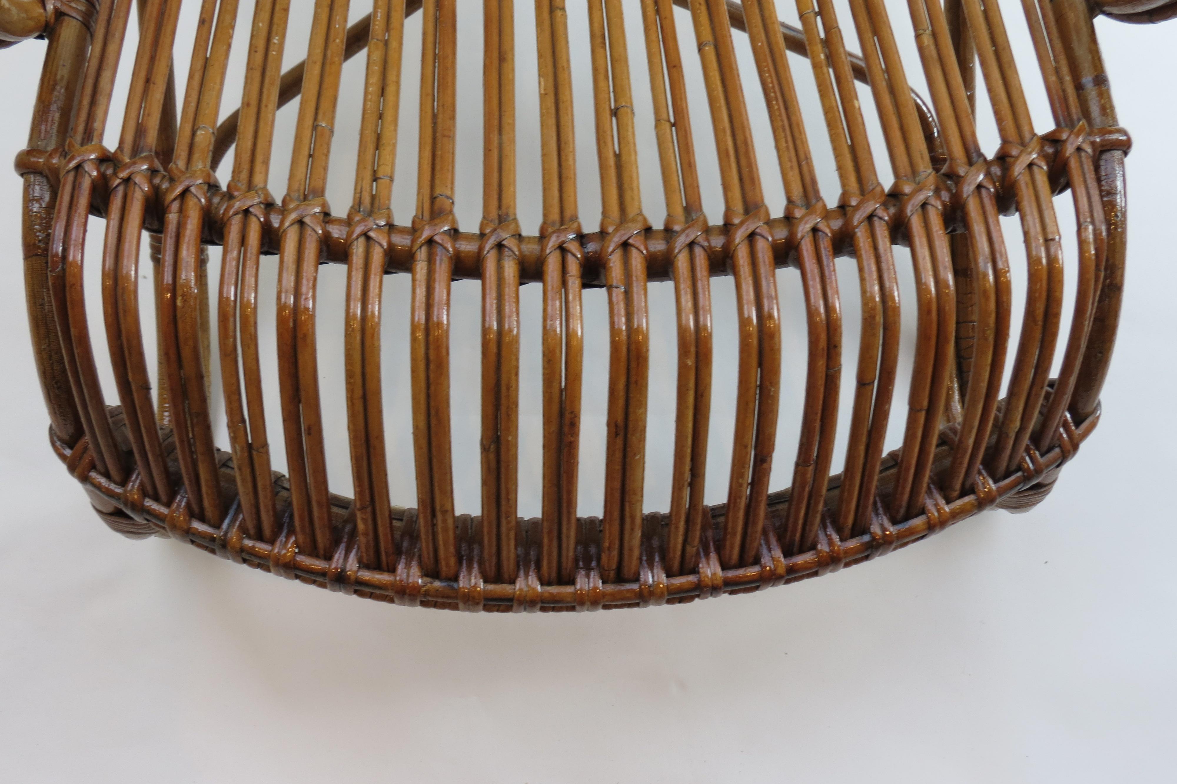 Early 20th Century 1920s Cane and Rattan Lounge Chair No 2