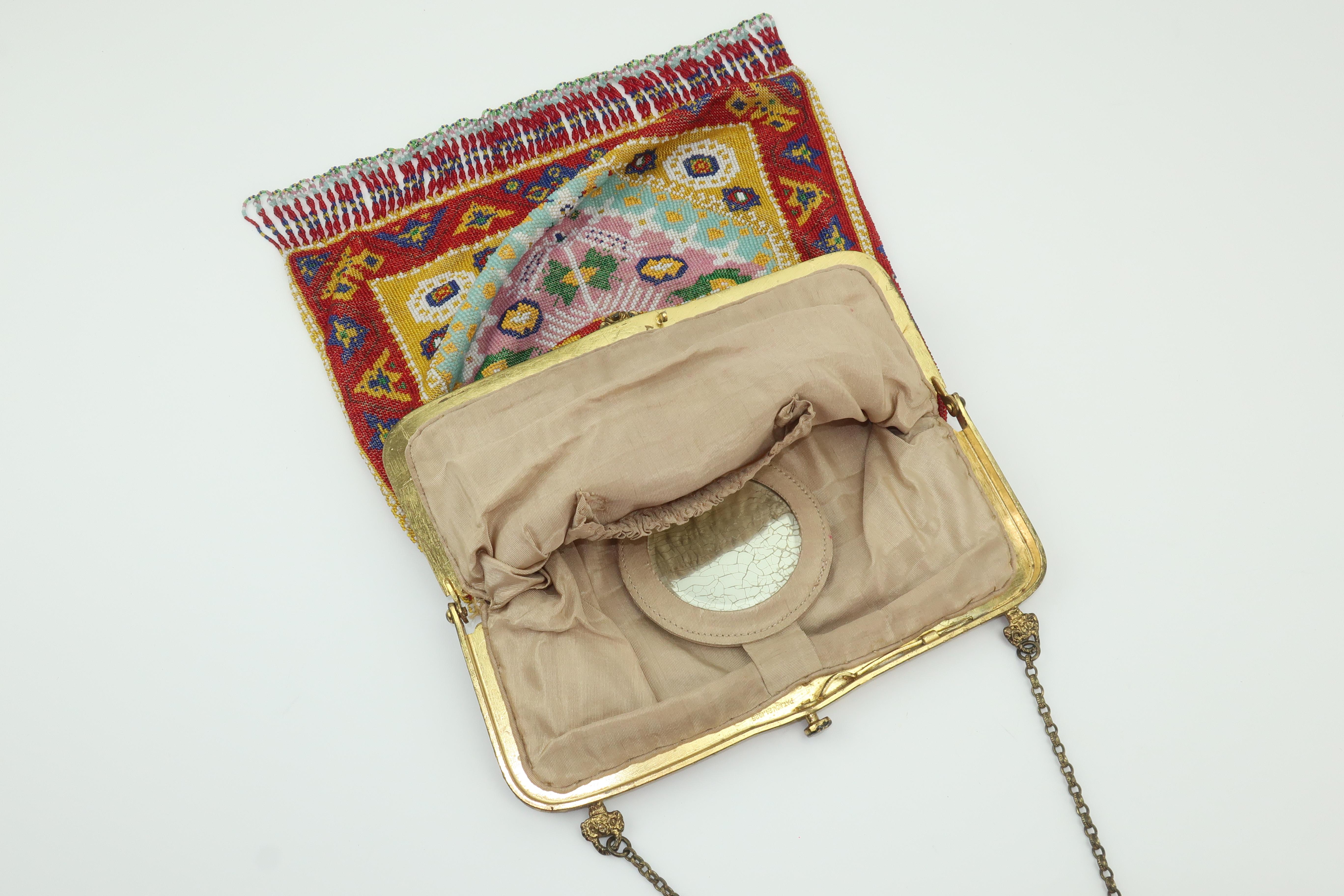 Women's 1920’s ‘Carpetbag’ Micro Glass Beaded Flapper Handbag