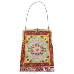 1920's 'Carpetbag' Mikro Glasperlen Flapper Handtasche