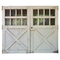 1920s Carriage House Barn Doors Rustic Industrial Garage 8-Window USA Craftsman