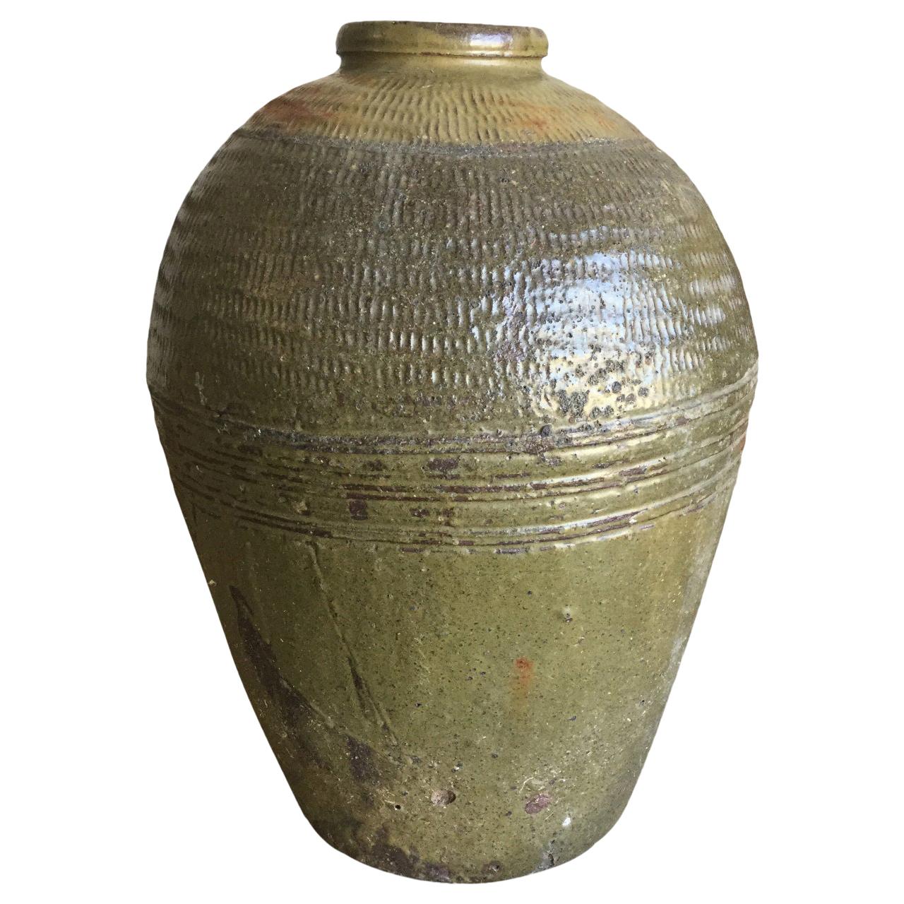 1920s Carved Ceramic Urn with Maker’s Mark