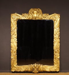 1920s Carved Wood and Gilded Sunderland Frame Mirror of Large Scale