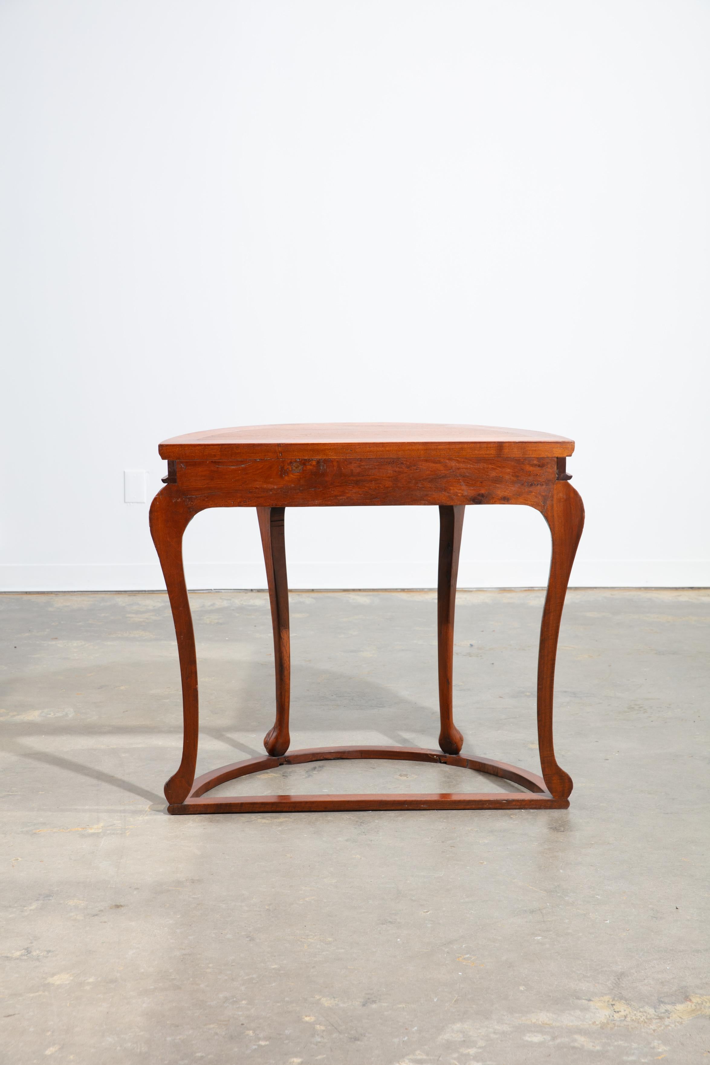 1920's Carved Wood Chinese Demi-lune/Console Table For Sale 6