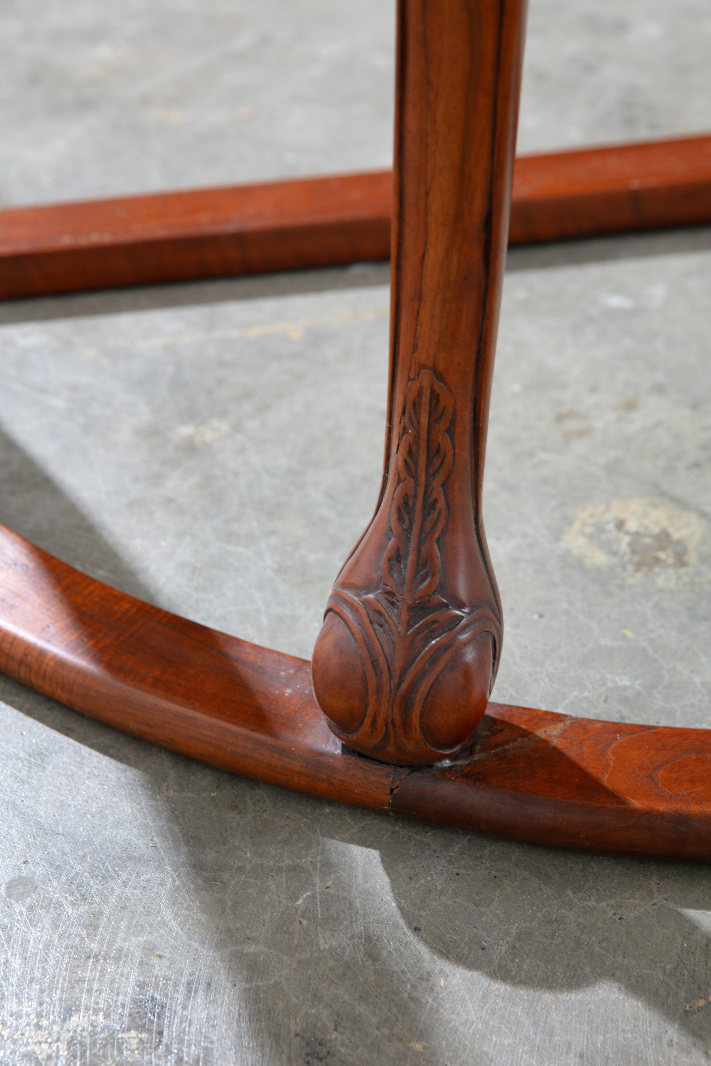 1920's Carved Wood Chinese Demi-lune/Console Table For Sale 9