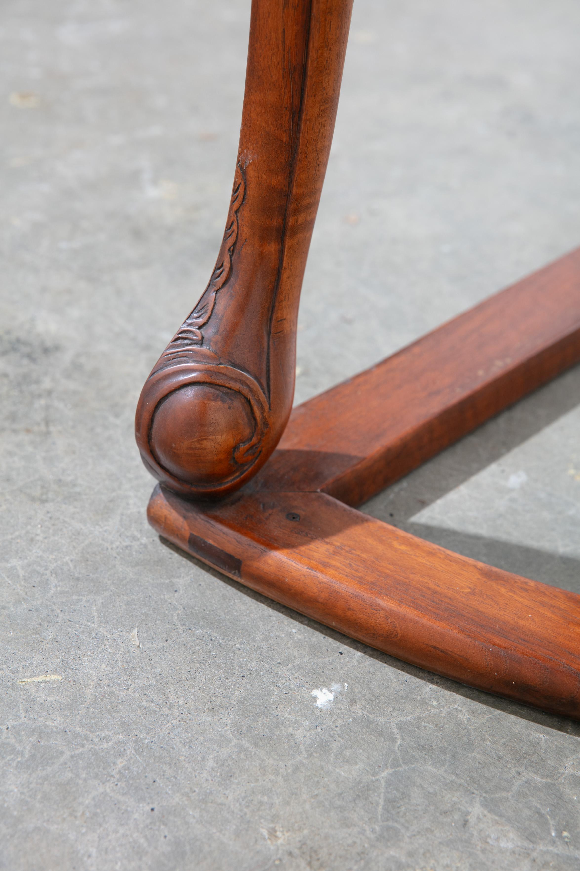 1920's Carved Wood Chinese Demi-lune/Console Table For Sale 10
